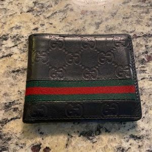 Authentic Gucci Mens Wallet Black/Red/Green